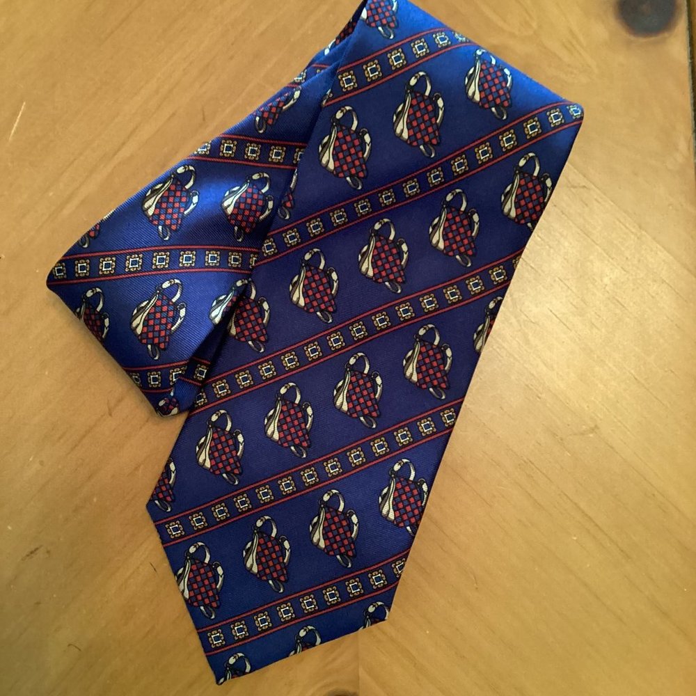 NEW! VTG PIERRE BALMAIN PARIS MADE IN ITALY GEOMETRIC BAROQUE PRINT SILK TIE